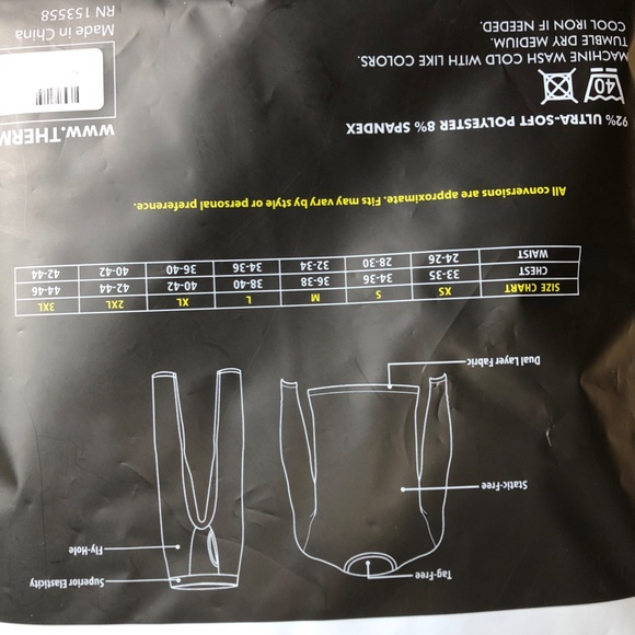 Men’s Thermal Set | NWT, Never Opened | Size XXL, Black | Stay Warm & Dry - Picture 3 of 3